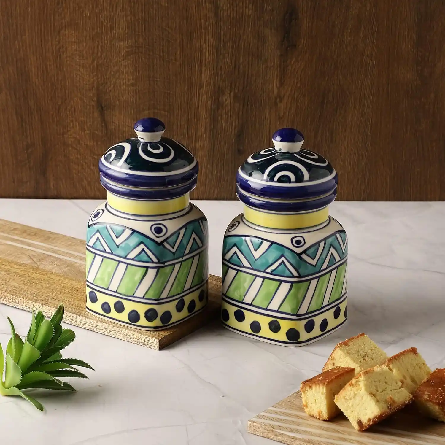 Set of 2 Ceramic Storage Jars